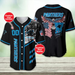 Carolina Panthers Personalized Baseball Jersey BG392