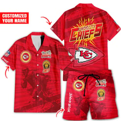 Kansas City Chiefs Combo Hawaiian Shirt and Shorts HSAS0011