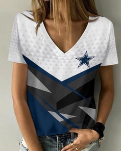 Dallas Cowboys Personalized V-neck Women T-shirt BG774