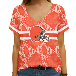 Cleveland Browns V-neck Women T-shirt