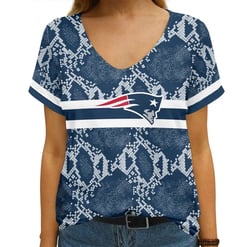 New England Patriots V-neck Women T-shirt