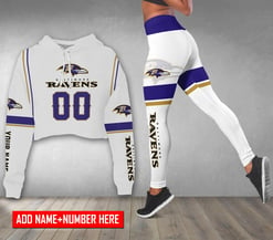 Baltimore Ravens Personalized Combo Croptop Hoodie And Leggings BGLG375+BG2CHD375