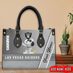 Las Vegas Raiders Personalized Leather Hand Bag BBLTHB718