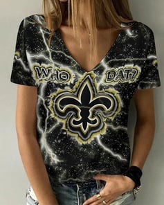 New Orleans Saints Personalized V-neck Women T-shirt BG957