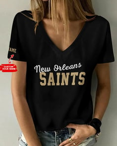 New Orleans Saints Personalized V-neck Women T-shirt BG987