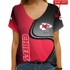 Kansas City Chiefs Personalized V-neck Women T-shirt AGC99