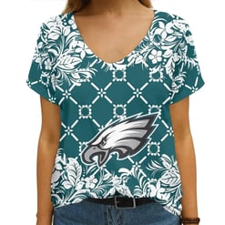 Philadelphia Eagles V-neck Women T-shirt