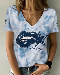 Dallas Cowboys V-neck Women T-shirt AGC100