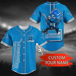 Detroit Lions Personalized Baseball Jersey BG66