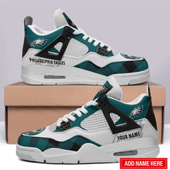 Philadelphia Eagles Personalized AJ4 Sneaker BG305