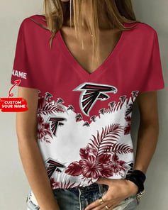 Atlanta Falcons Personalized V-neck Women T-shirt BG605