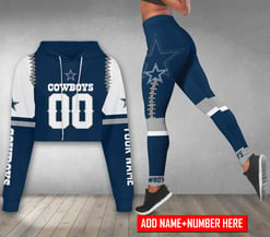 Dallas Cowboys Personalized Combo Croptop Hoodie And Leggings AZCLG075+AZC2CHD075