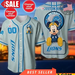 Detroit Lions Personalized Baseball Jersey BG808