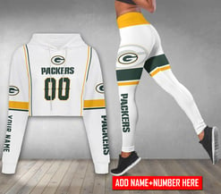 Green Bay Packers Personalized Combo Croptop Hoodie And Leggings BGLG374+BG2CHD374