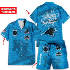 Carolina Panthers Combo Hawaiian Shirt and Shorts HSAS0003