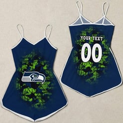 Seattle Seahawks Women Romper Jumpsuit 3D Printed S098