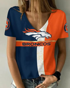 Denver Broncos V-neck Women T-shirt BG944