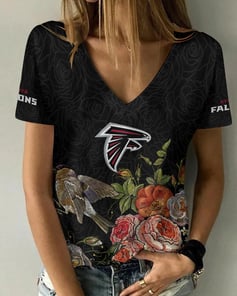 Atlanta Falcons Summer V-neck Women T-shirt BG186