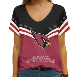 Arizona Cardinals Personalized V-neck Women T-shirt