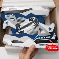 Dallas Cowboys Personalized AJ4 Sneaker BG142