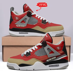 San Francisco 49ers Personalized AJ4 Sneaker BGAJ4S365