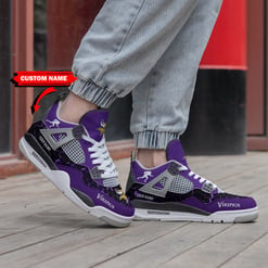 Minnesota Vikings Personalized AJ4 Sneaker BG166