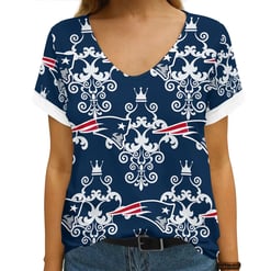 New England Patriots Summer V-neck Women T-shirt