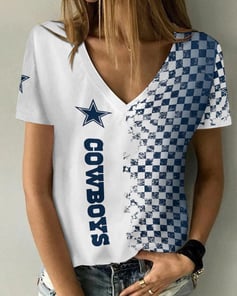 Dallas Cowboys V-neck Women T-shirt AGC03