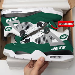 New York Jets Personalized AJ4 Sneaker BG46