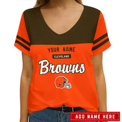 Cleveland Browns Personalized V-neck Women T-shirt AGCWTS250