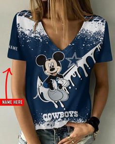 Dallas Cowboys Personalized Summer V-neck Women T-shirt BG344