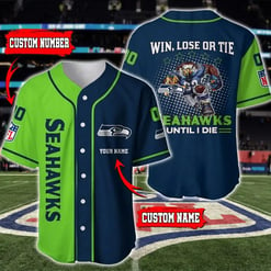 Seattle Seahawks Personalized Baseball Jersey BG590