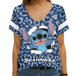 Seattle Seahawks V-neck Women T-shirt