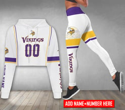 Minnesota Vikings Personalized Combo Croptop Hoodie And Leggings BGLG389+BG2CHD389