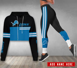 Detroit Lions Personalized Combo Croptop Hoodie And Leggings AZCLG067+AZC2CHD067