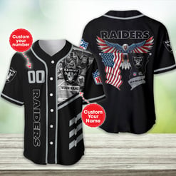 Las Vegas Raiders Personalized Baseball Jersey BG404