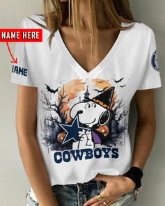 Dallas Cowboys Personalized V-neck Women T-shirt BG964