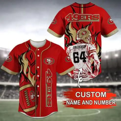 San Francisco 49ers Personalized Baseball Jersey BG37