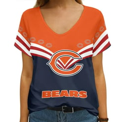 Chicago Bears Personalized V-neck Women T-shirt