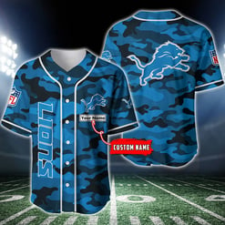 Detroit Lions Personalized Baseball Jersey BG229