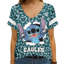 Philadelphia Eagles V-neck Women T-shirt