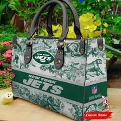 New York Jets Personalized Leather Hand Bag BB317