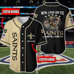 New Orleans Saints Personalized Baseball Jersey BG584