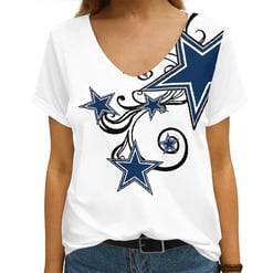 Dallas Cowboys V-neck Women T-shirt AGCWTS190