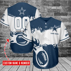 Dallas Cowboys Personalized Baseball Jersey BG101