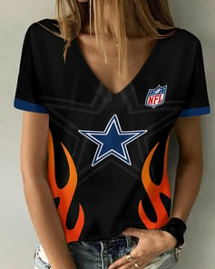 Dallas Cowboys Personalized V-neck Women T-shirt BG846