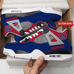 New York Giants Personalized AJ4 Sneaker BG47