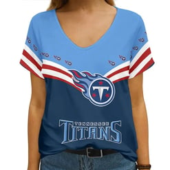 Tennessee Titans Personalized V-neck Women T-shirt