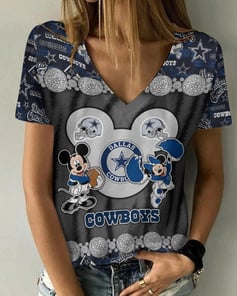 Dallas Cowboys Summer V-neck Women T-shirt 167