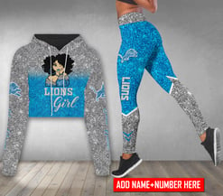 Detroit Lions Personalized Combo Croptop Hoodie And Leggings AZCLG088+AZC2CHD088